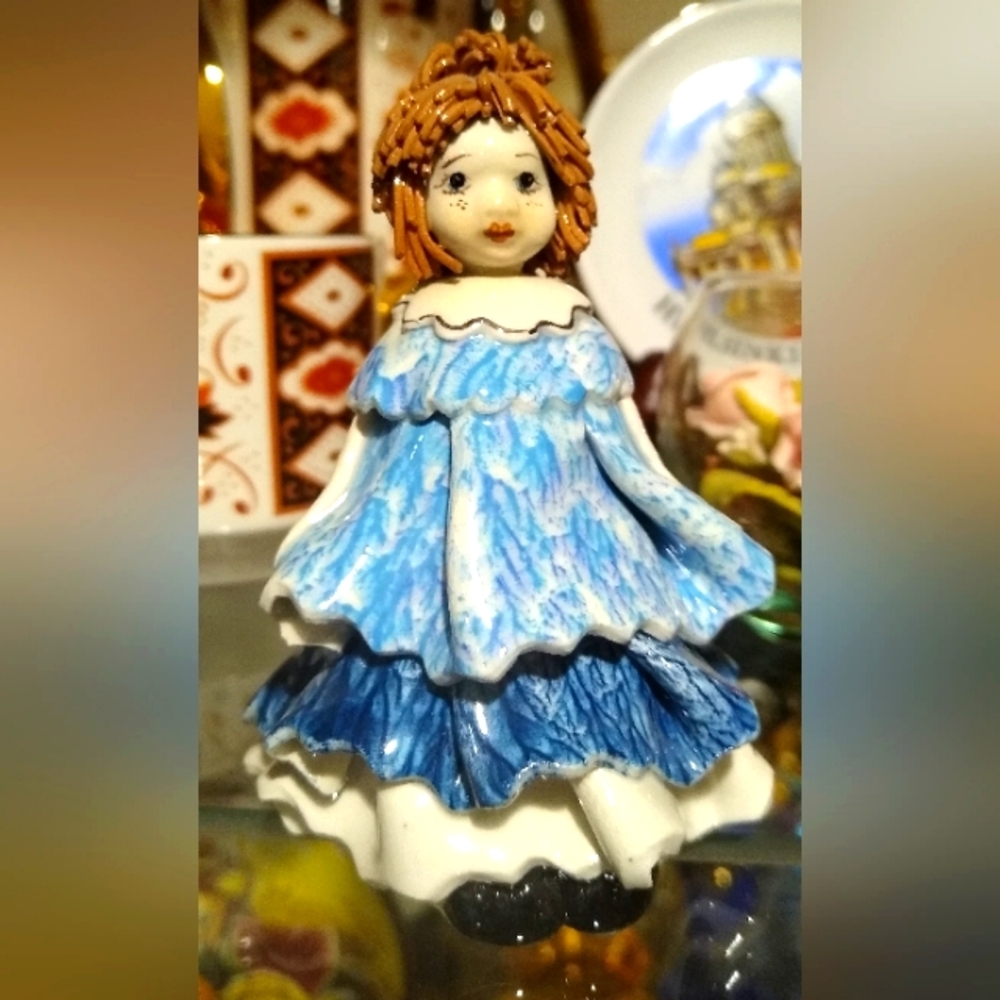 Vintage Zampiva 4" Girl in Blue Dress
